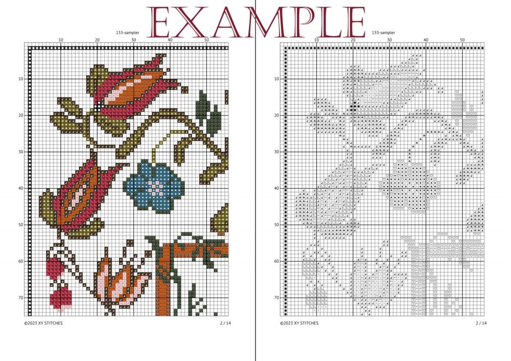 free patestine tatreez pattern motif cross stitch palestine pdf instant download - Image 5