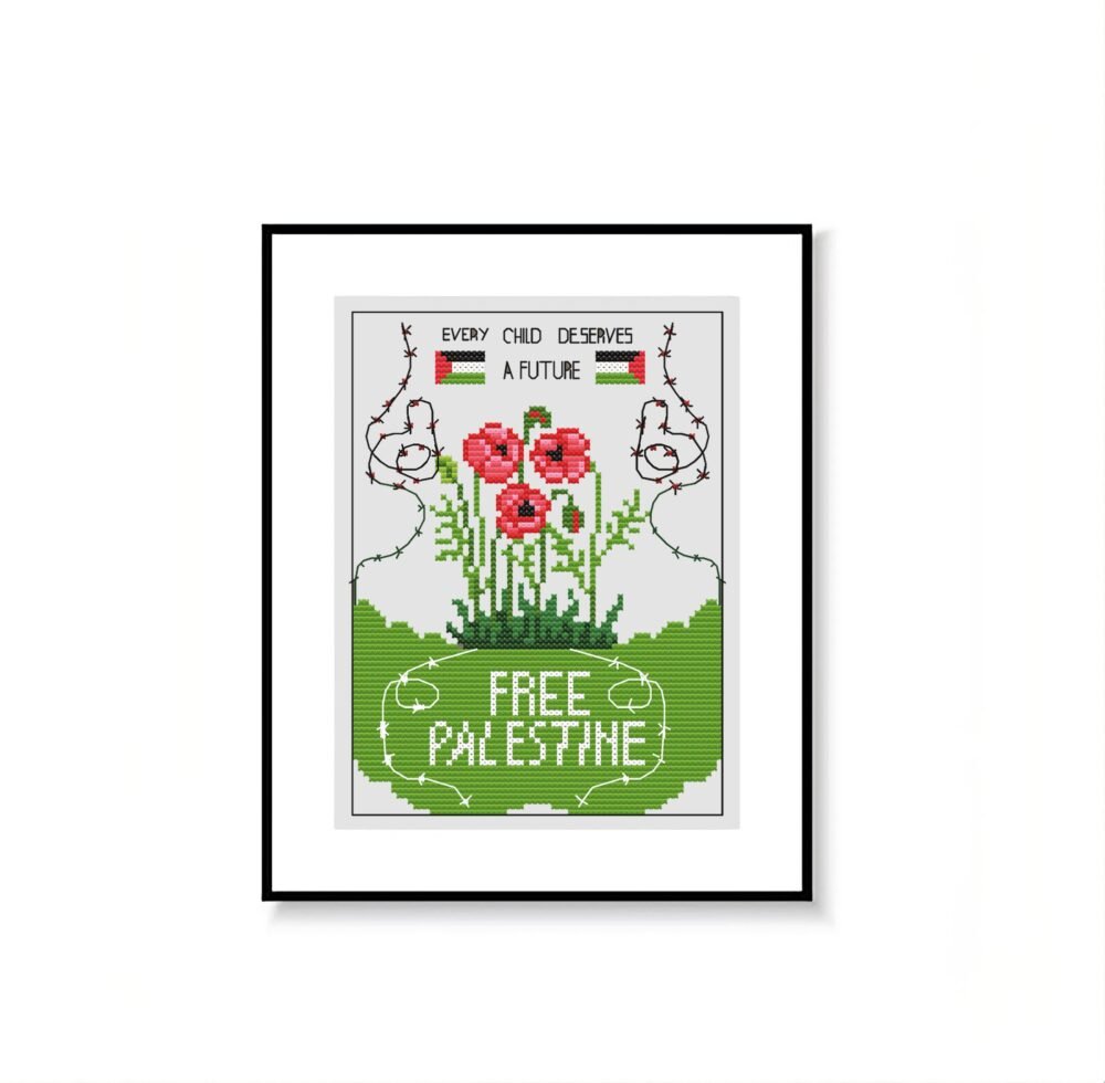 poppy flower paelsine tatreez free patestine tatreez pdf instant download - Image 6