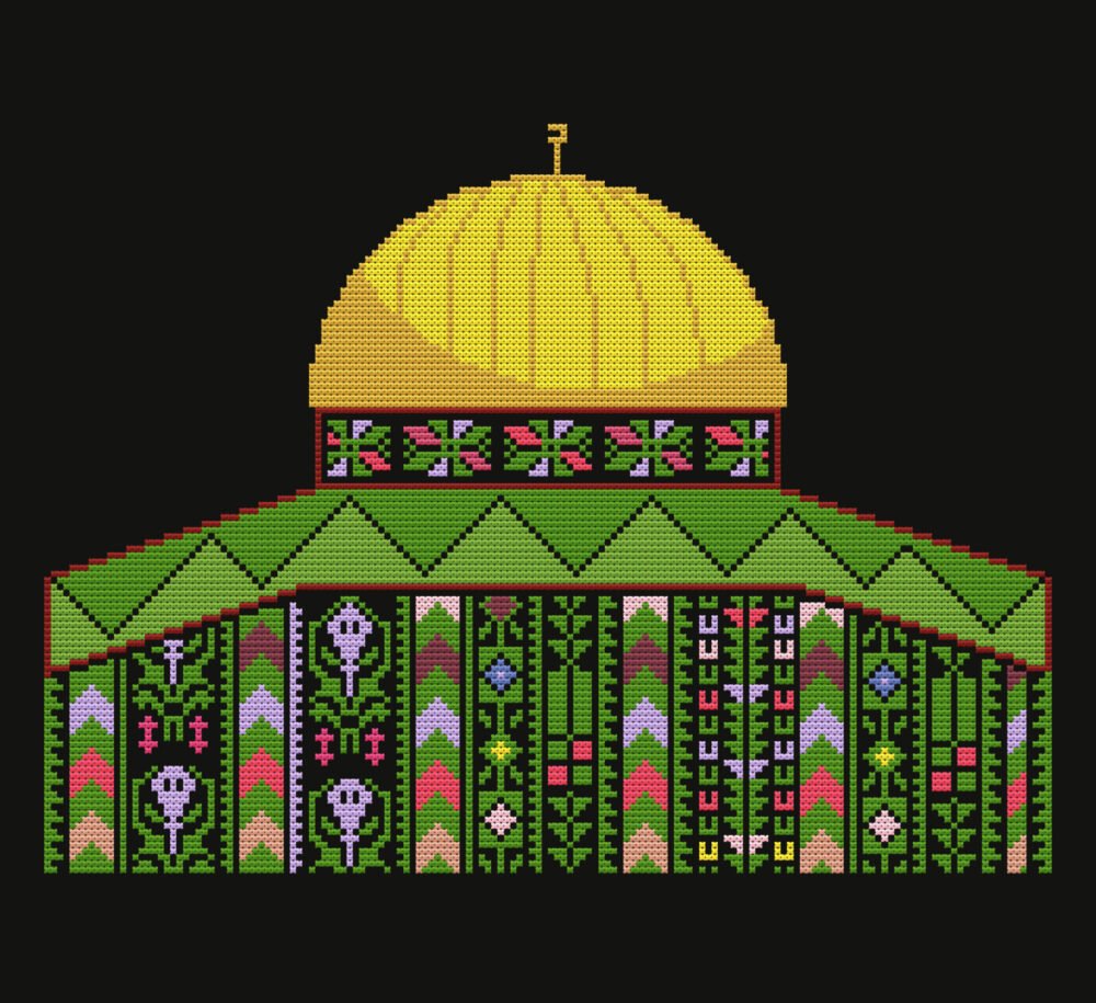 al aqsa tatreez pattern motif cross stitch palestine pdf instant download