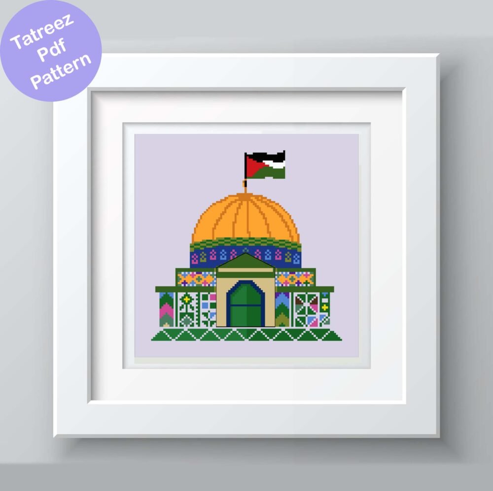 al aqsa tatreez pattern motif cross stitch palestine pdf instant download