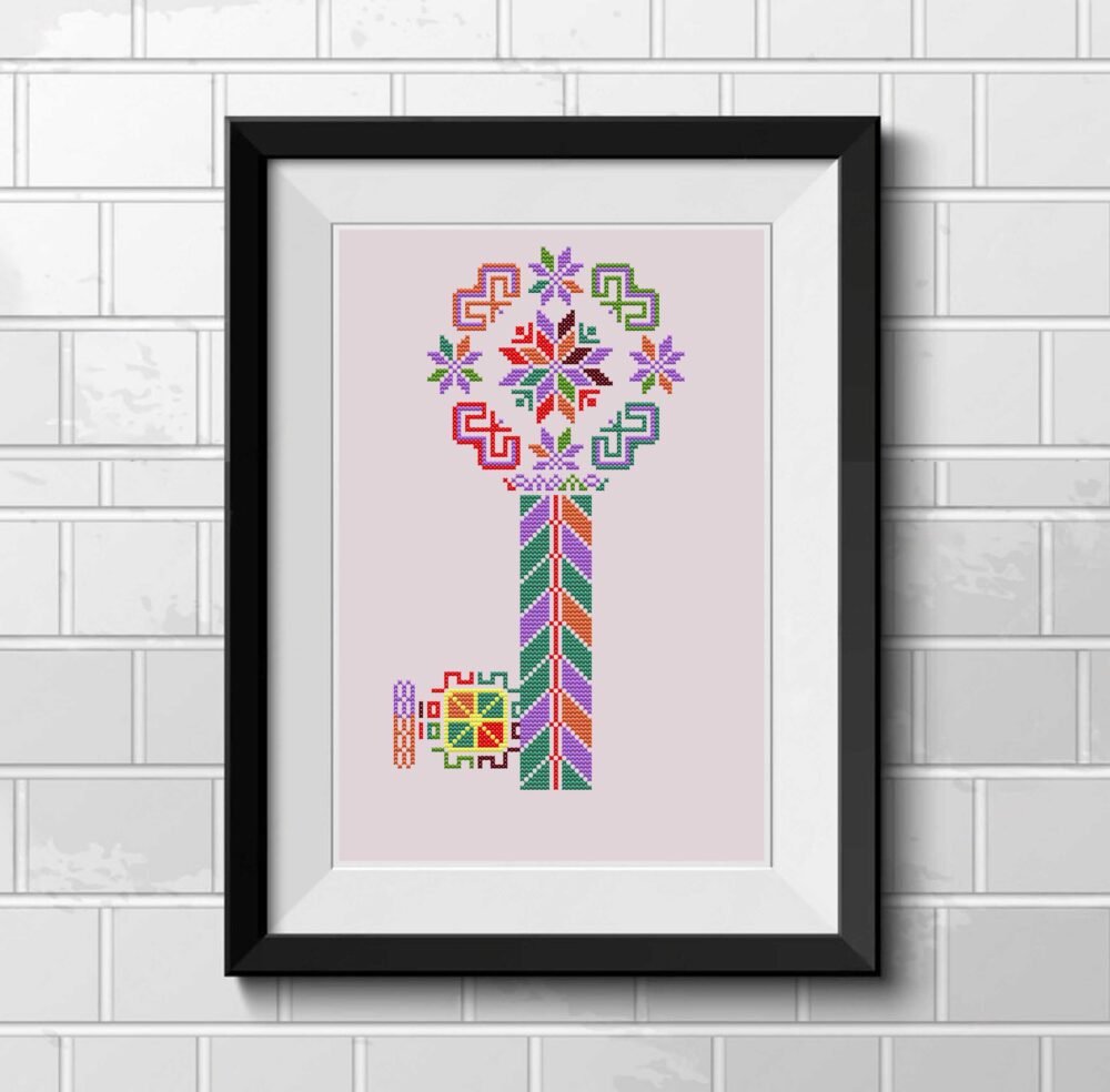 Key of return tatreez pattern motif palastin cross stitch - Image 2