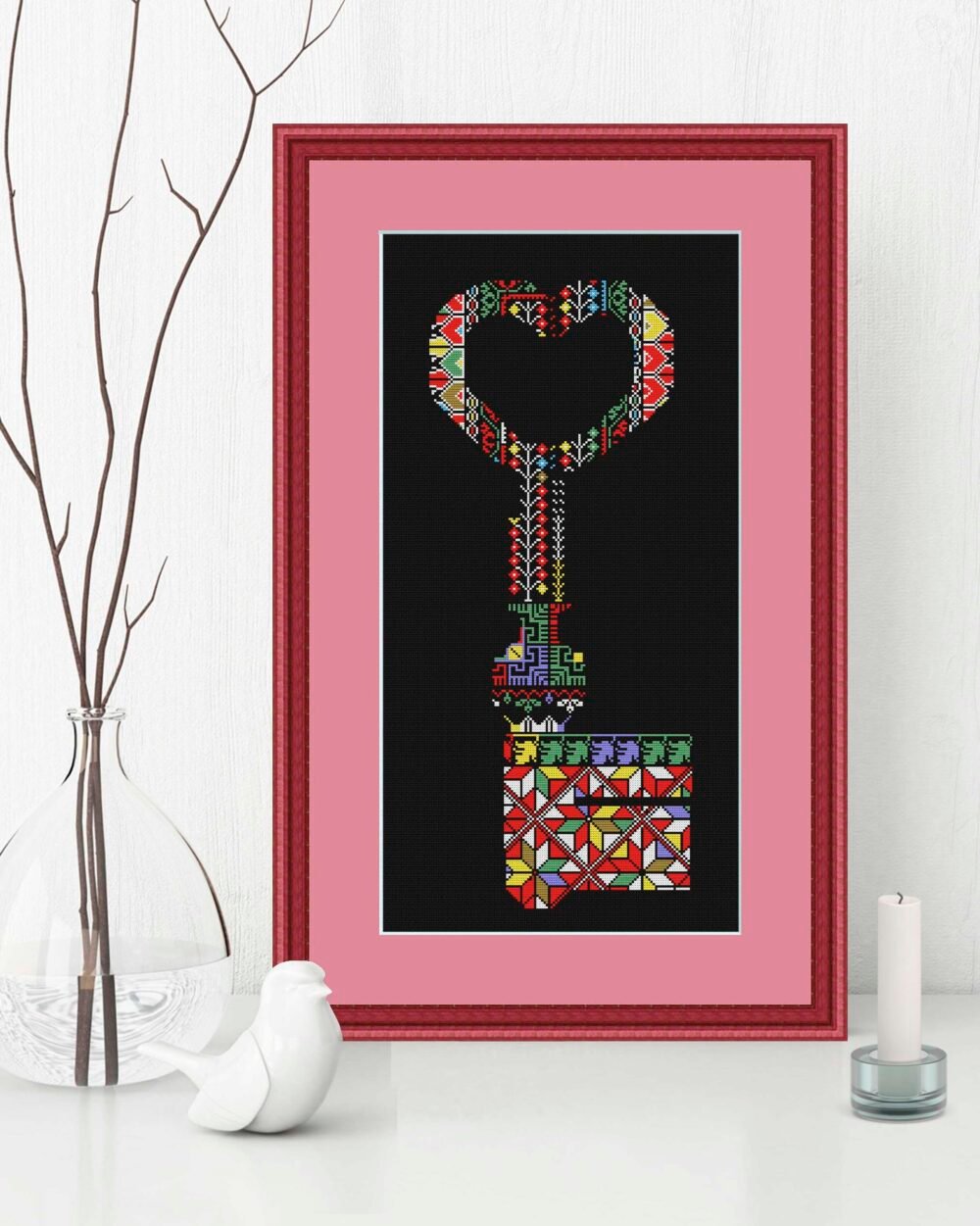 key of return tatreez pattern motif cross stitch palestine pdf instant download