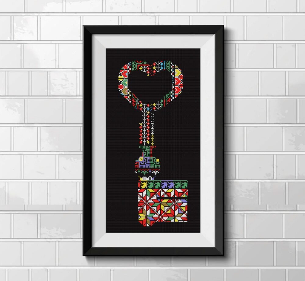 key of return tatreez pattern motif cross stitch palestine pdf instant download - Image 6