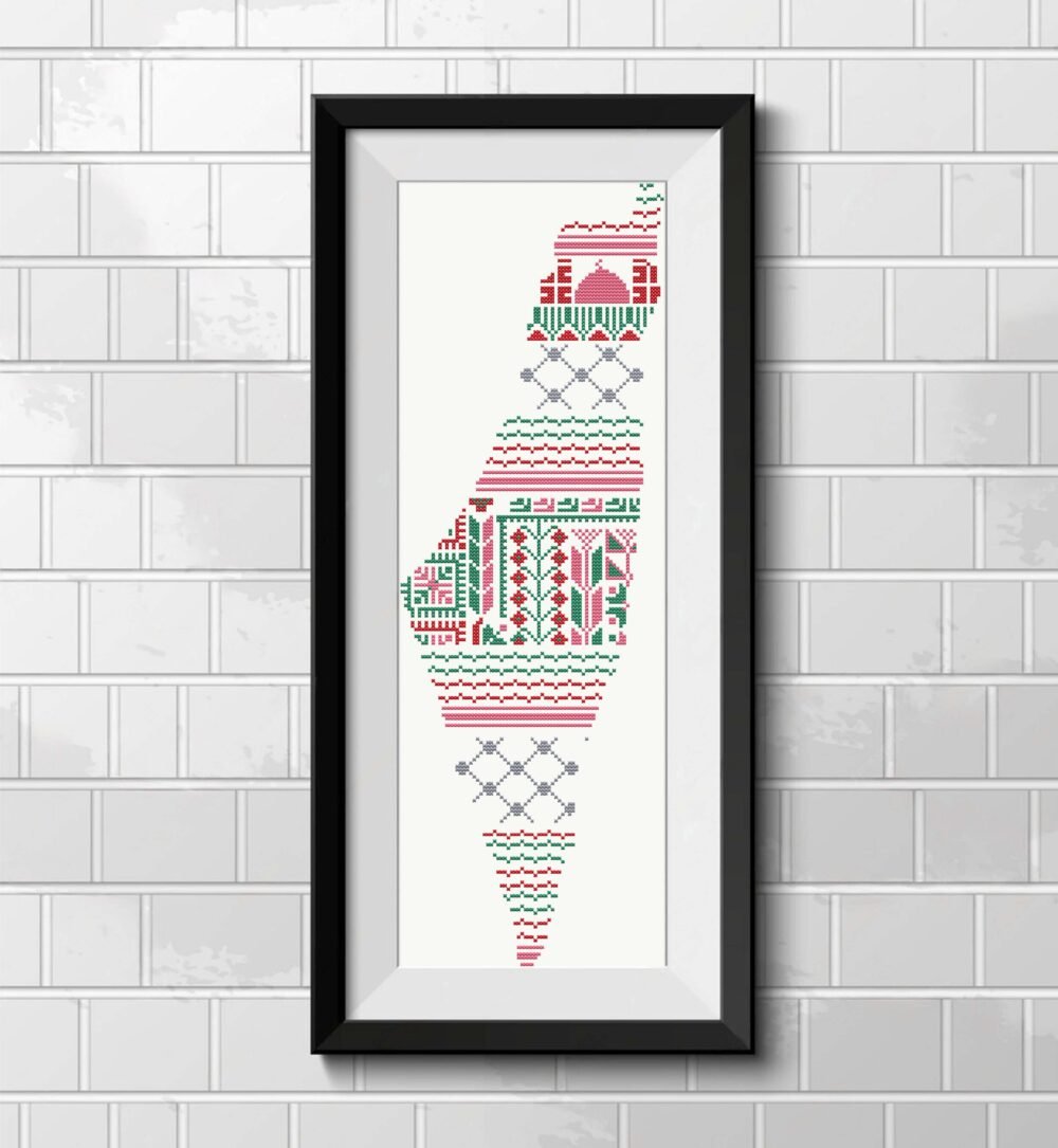 map palestine tatreez pattern motif cross stitch palestine pdf instant download