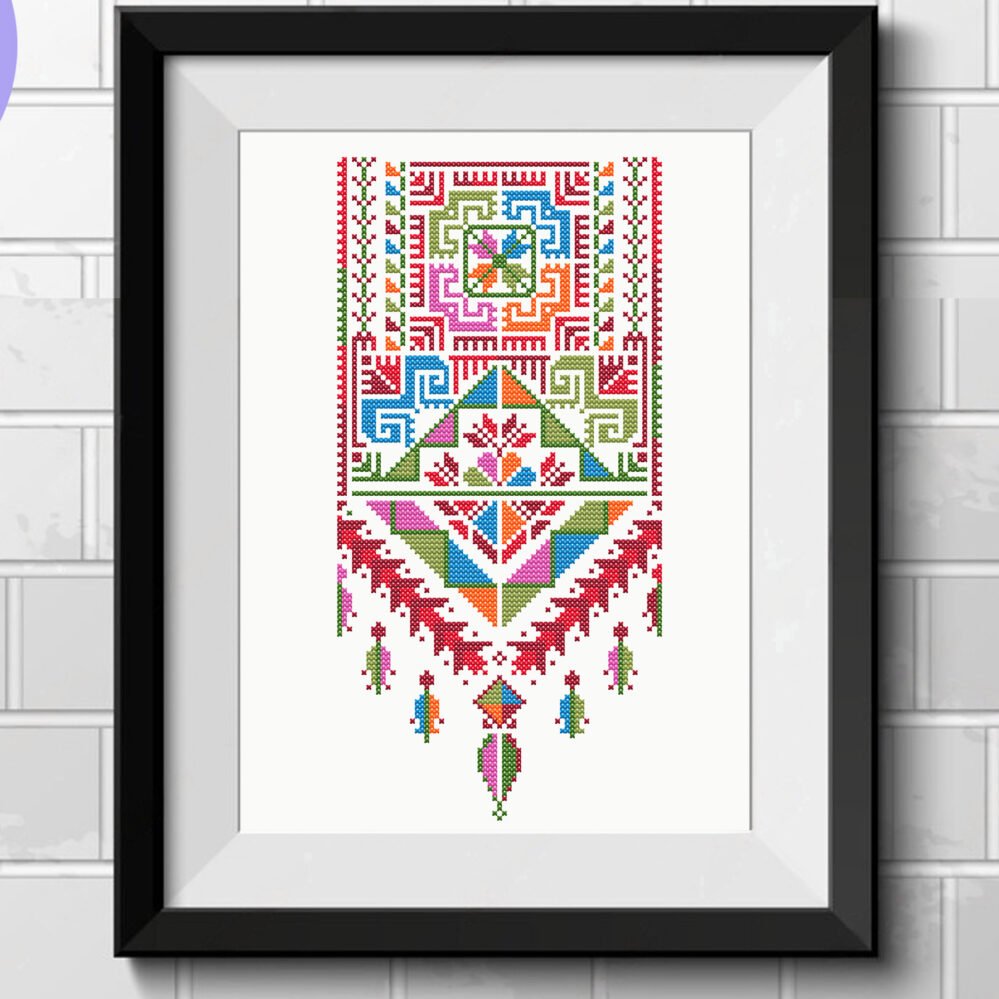 thobe tatreez pattern palestinians cross stitch,mini tatreez pattern,tatreez cross stitch pdf chart,wall decor tatreez