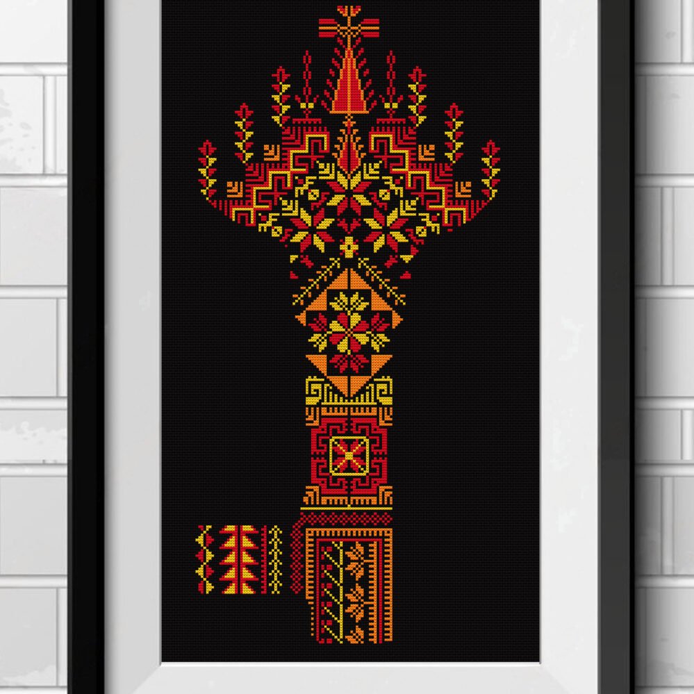 key of palestine tatreez pattern pdf pattern for embroidery cross stitch pattern instant download, palestinians tatreez pattern motif key