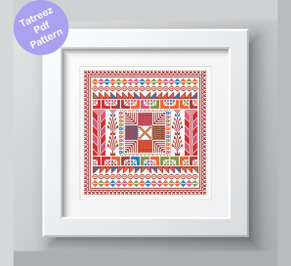 tatreez sampler pattern,size palestinians tatreez pattern,motif sampler pattern,cross stitch sampler,tatreez sampler motif pdf chart