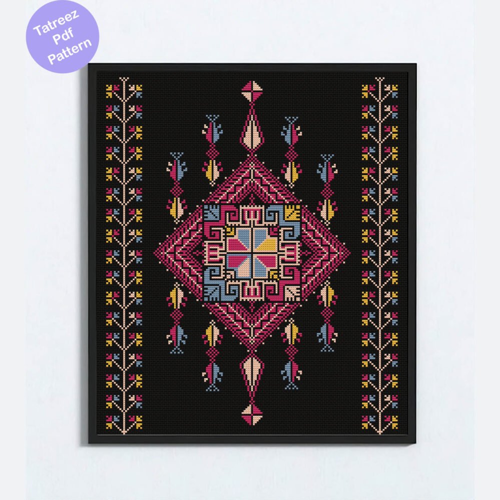 palestinians tatree,tatreez motif sampler cross stitch pattern counted pdf chart,wall decor tatreez cross stitch pdf tatreez pattern
