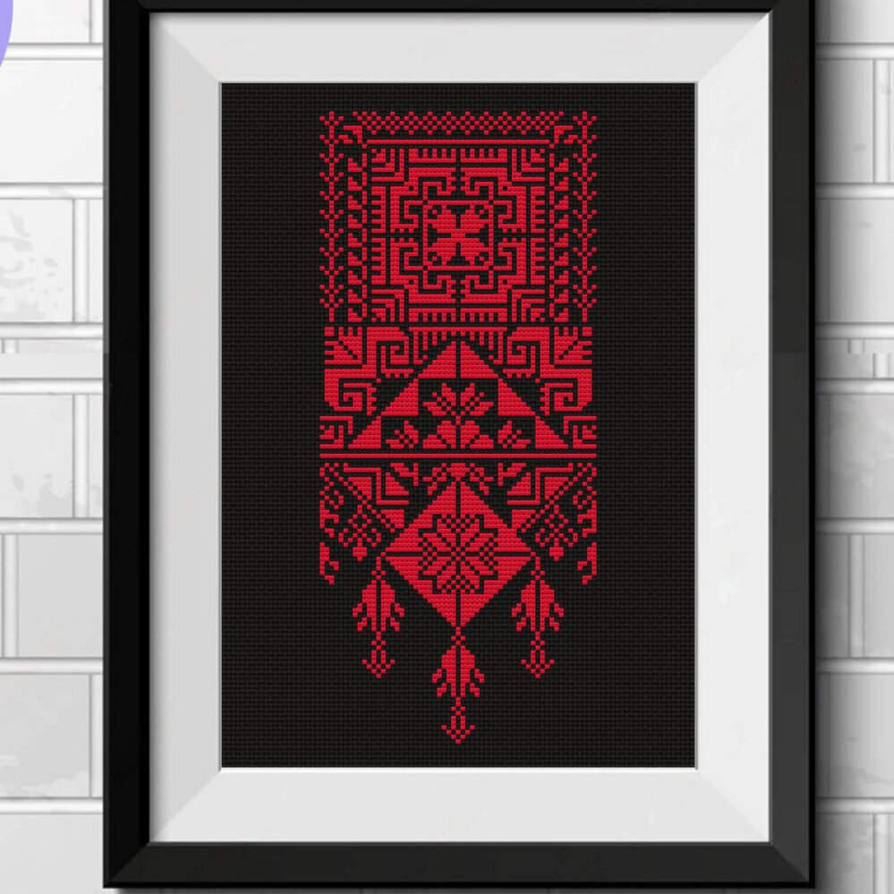 thobe  tatreez pattern,palestinians tatreez,counted cross stitch pdf chart ,mini thobe tatreez pattern palestine,palestine motif tatreez