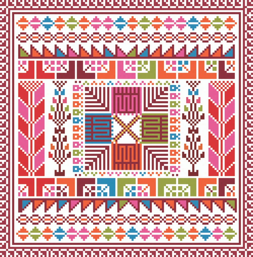 tatreez sampler pattern,size palestinians tatreez pattern,motif sampler pattern,cross stitch sampler,tatreez sampler motif pdf chart - Image 4