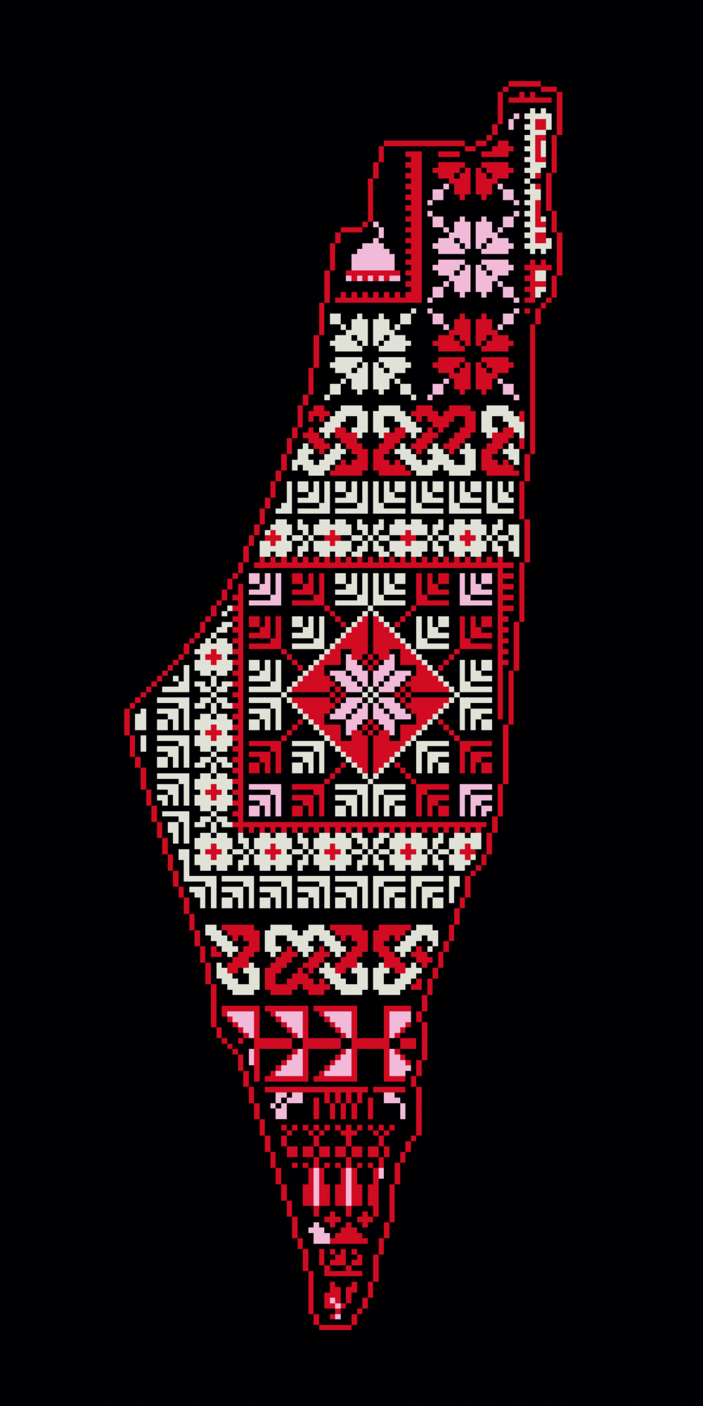 palestine map al aqsa motif tatreez pattern,instant download palestinian tatreez decor tatreez cross stitch motif tatreez map motif inspired - Image 2