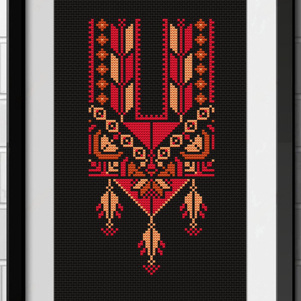 Mini Thobe Tatreez Cross Stitch PDF | Palestinian Embroidery Pattern