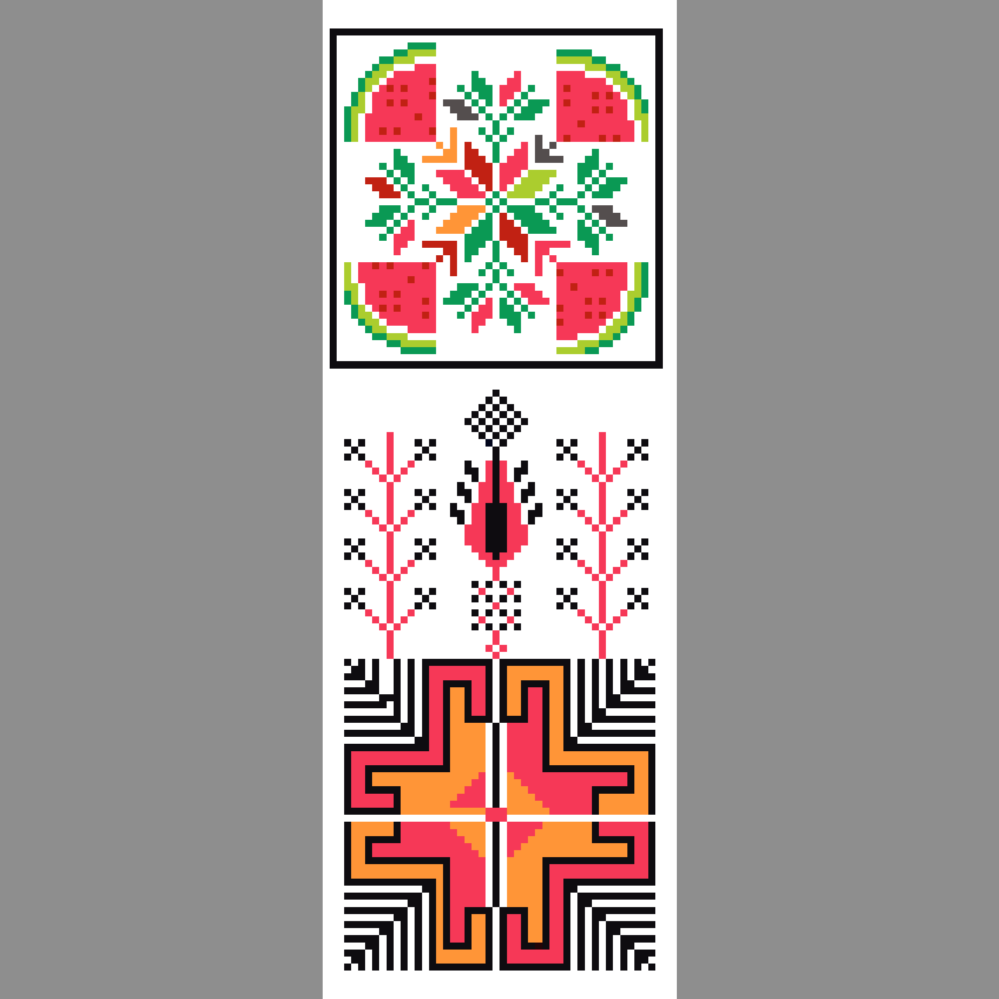 Tatreez Bookmark Cross Stitch Pattern PDF | Watermelon Palestinian Motif