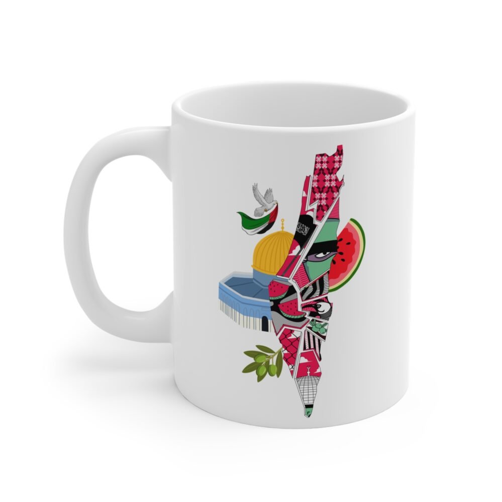 palestinine al aqsa olive mugs, Unique Gift for Coffee Lovers, tatreez mugs