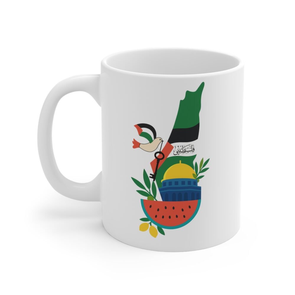 Palestinian Heritage Mug, 11oz Coffee Cup, Cultural Gift, Home Decor, Unique Artwork, Perfect for Tea Lovers