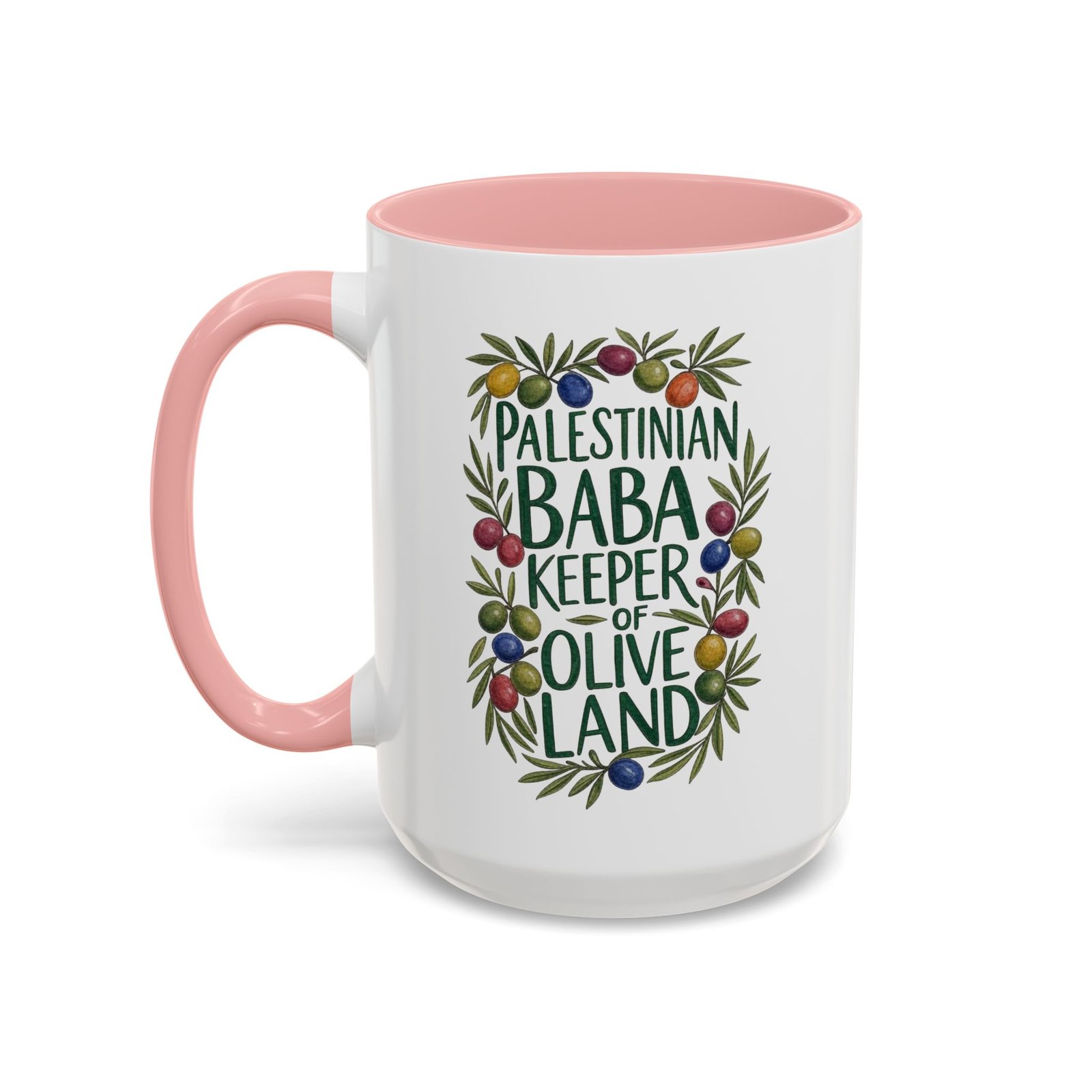Olive Branch Palestinian Baba Mug | Keeper of Olive Land Coffee Cup - Image 2