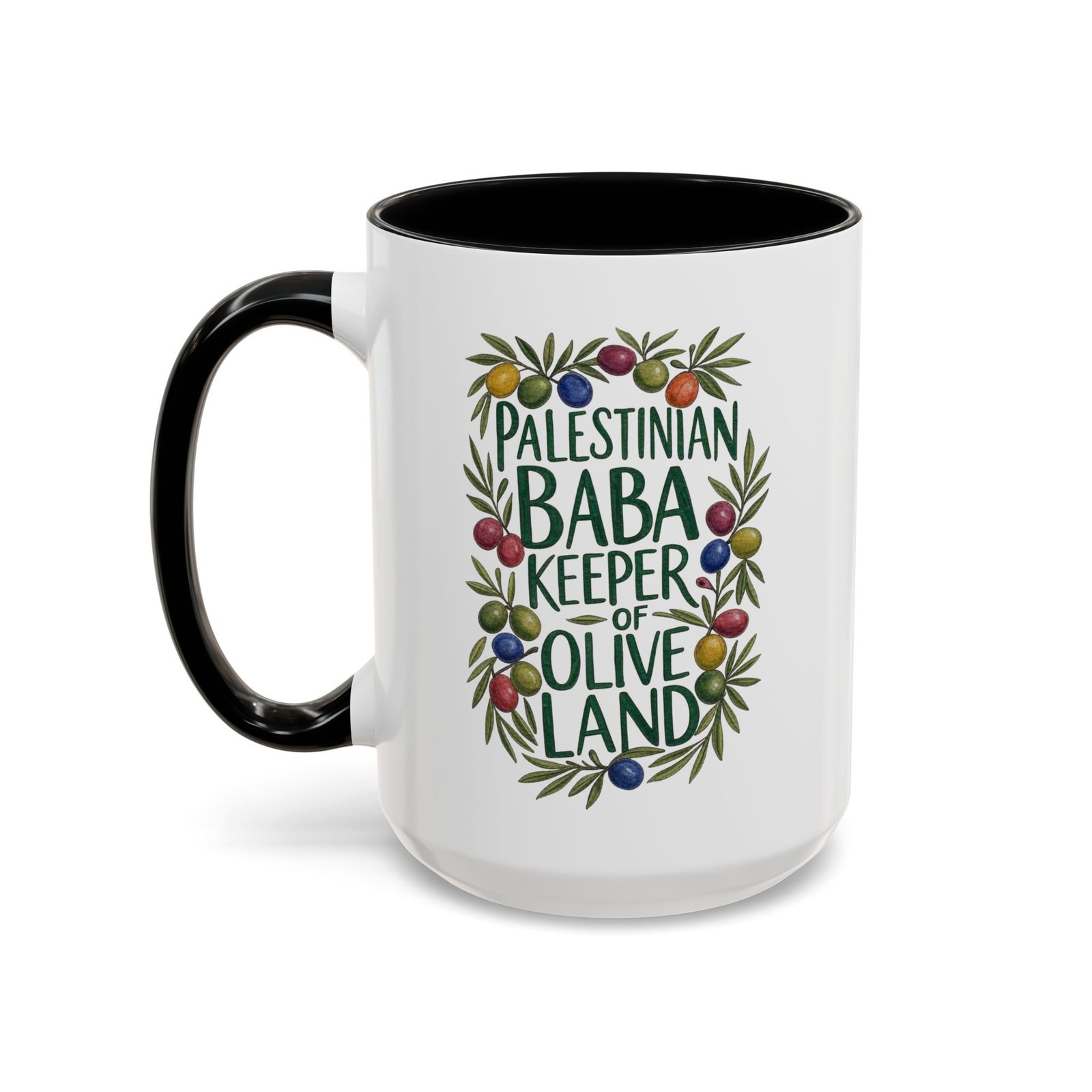 Olive Branch Palestinian Baba Mug | Keeper of Olive Land Coffee Cup - Image 3