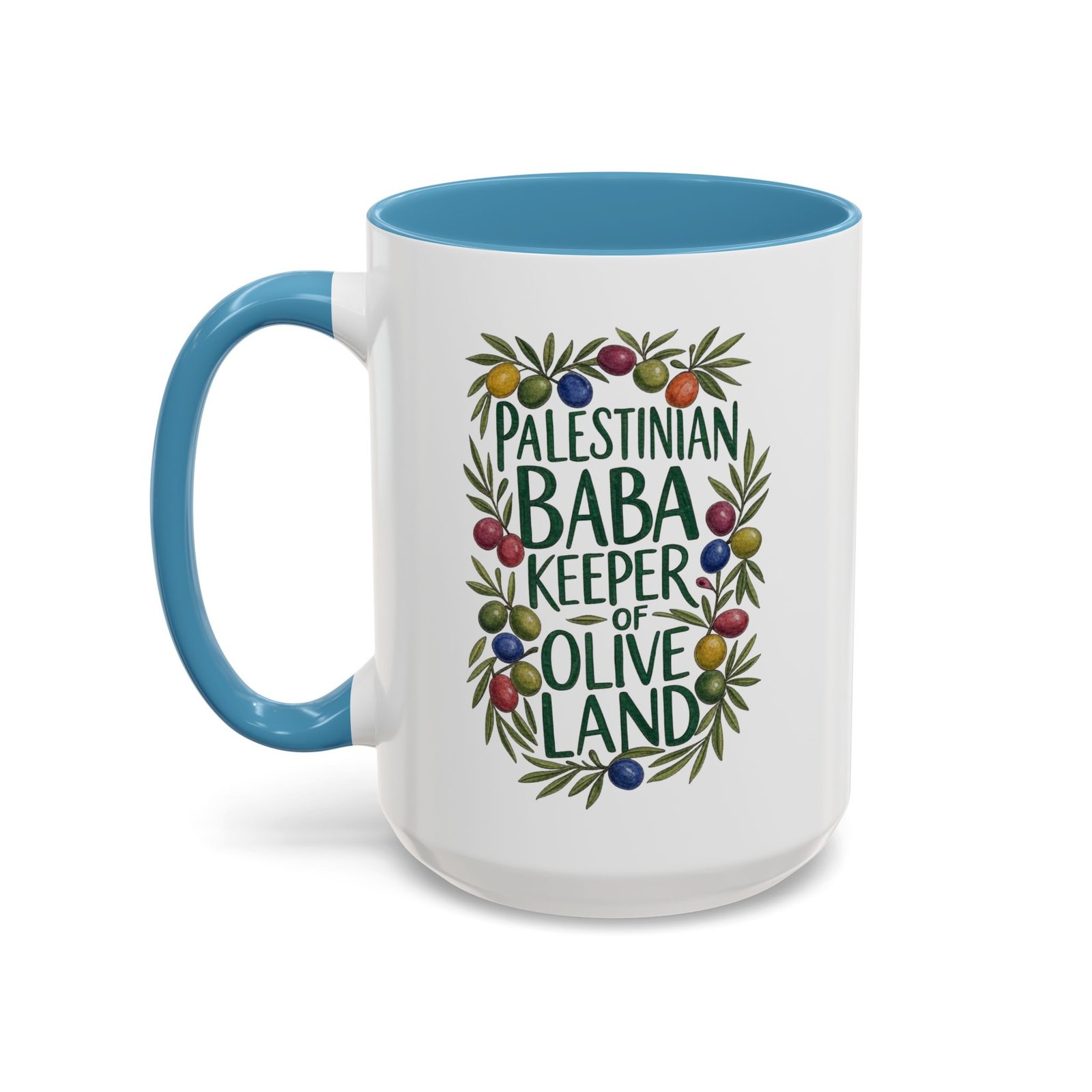 Olive Branch Palestinian Baba Mug | Keeper of Olive Land Coffee Cup - Image 4