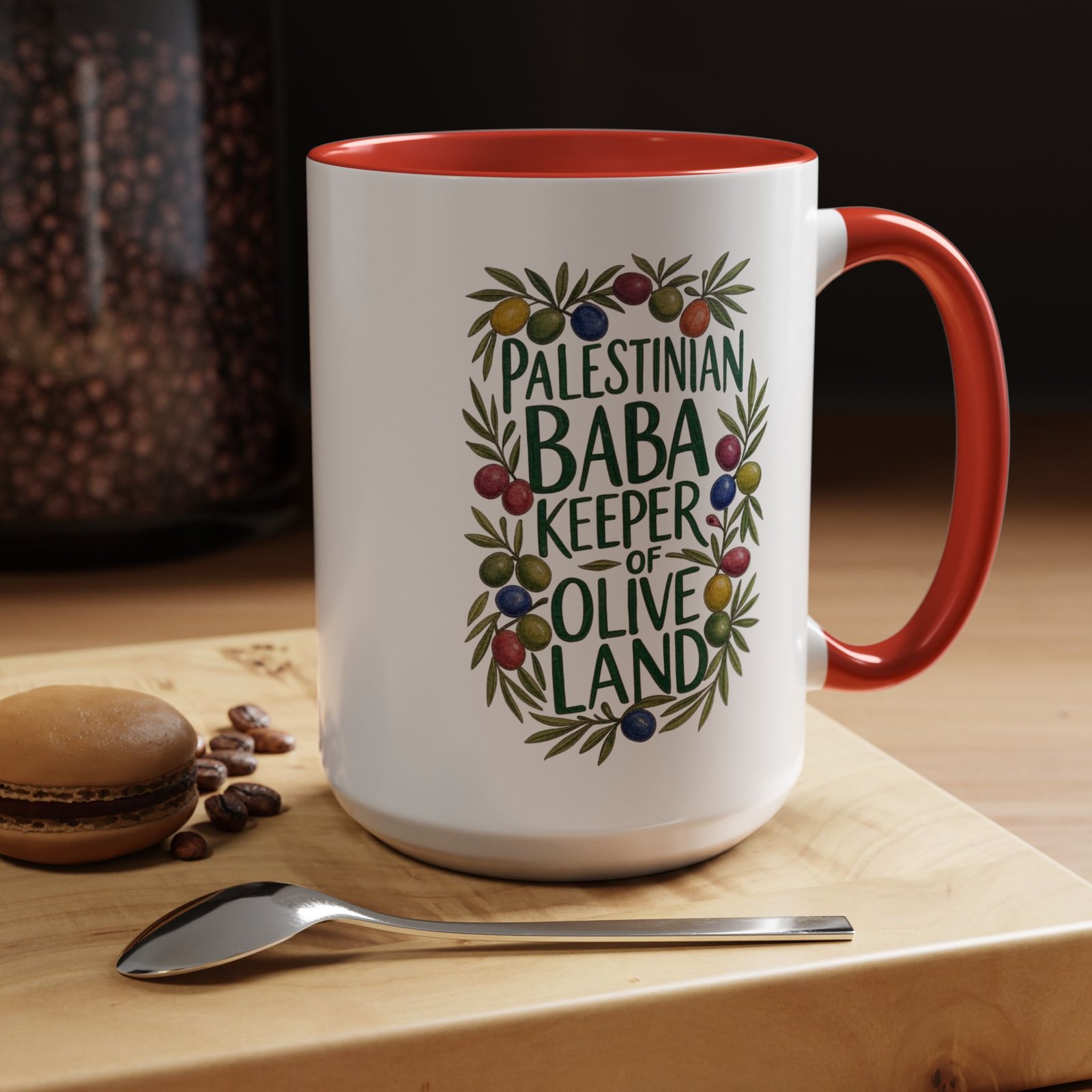 Olive Branch Palestinian Baba Mug | Keeper of Olive Land Coffee Cup - Image 7
