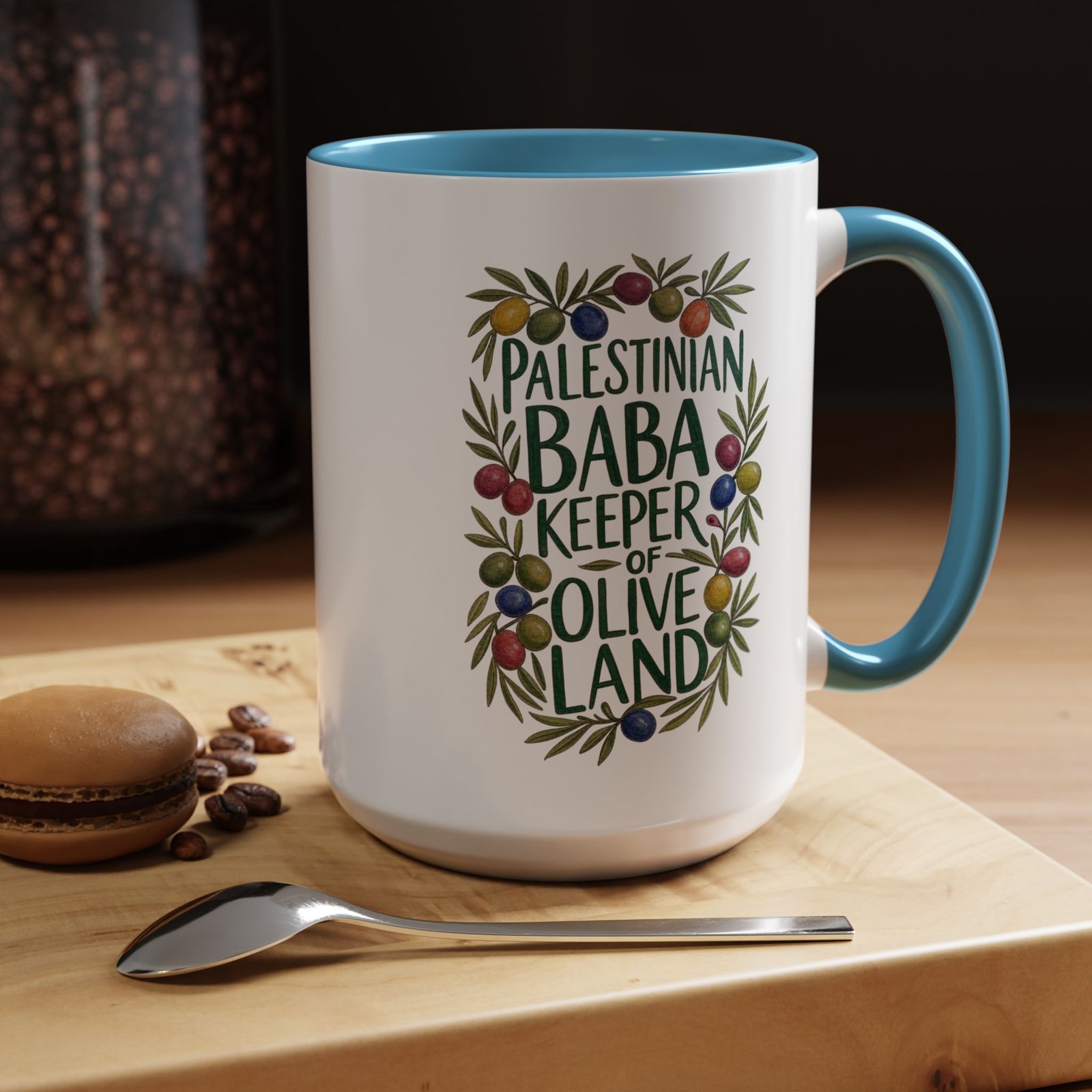 Olive Branch Palestinian Baba Mug | Keeper of Olive Land Coffee Cup - Image 6