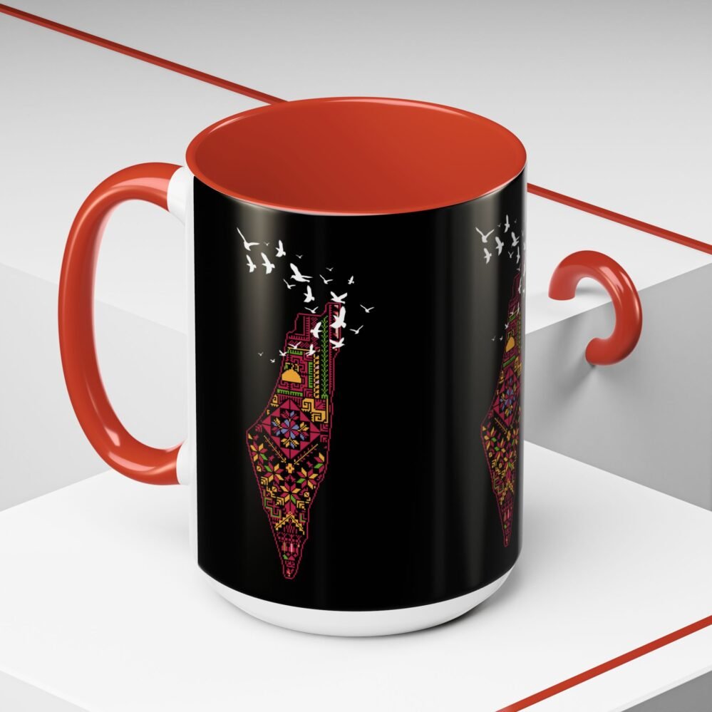 Palestinian Heritage Map Tatreez Motif Mug