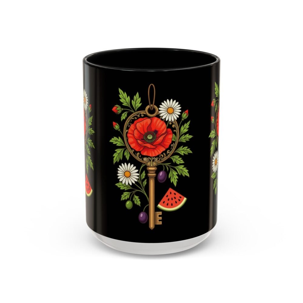 Palestine Key with Watermelon Olive Branch Poppy Mug