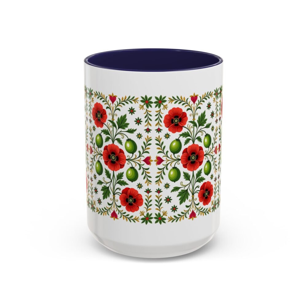 Palestinian Tatreez Floral Coffee Mug | Traditional Embroidery Pattern | Heritage Cup, Palestinian Heritage Mug, Ethnic Coffee Cup, Floral
