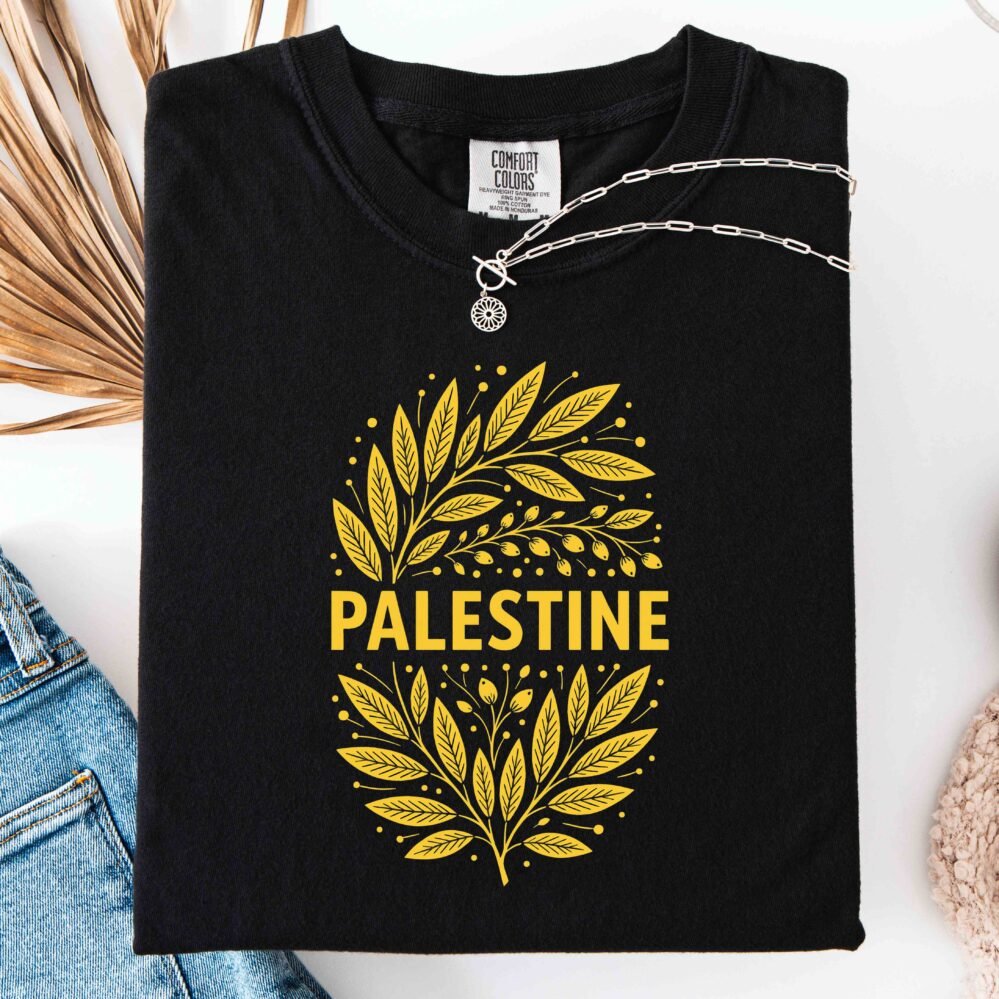 Olive Leaf Palestine T-Shirt | Symbol of Peace & Resistance | Free Palestine Tee | Unisex Support Gaza Shirt, Short Sleeve Shirt, Top for