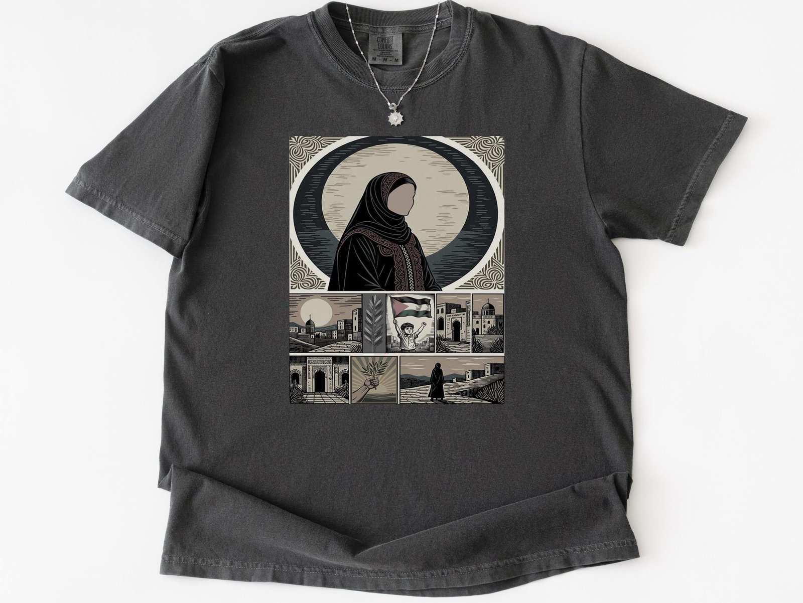 Copy of Free Palestine Floral Tee, Unisex T-Shirt for Protest & Activism, Gift for Supporters, Casual Wear, Fundraising Event Shirt - Image 2