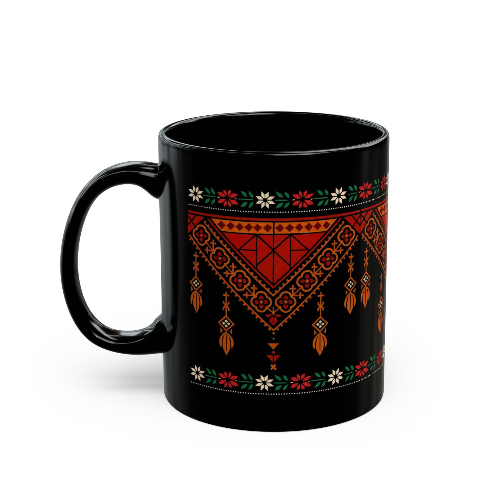 palestinians unique folk art style mug,tatreez folk art mug ,thobe tatreez mug - Image 3