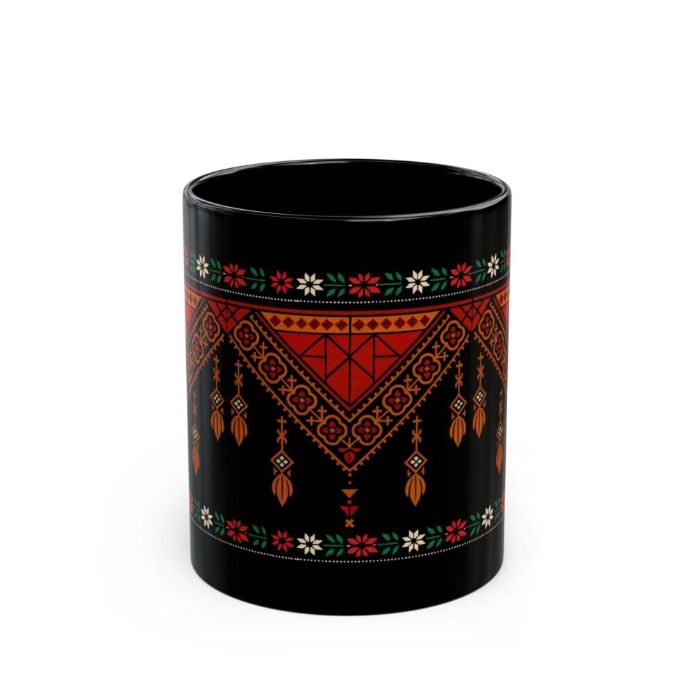 palestinians unique folk art style mug,tatreez folk art mug ,thobe tatreez mug