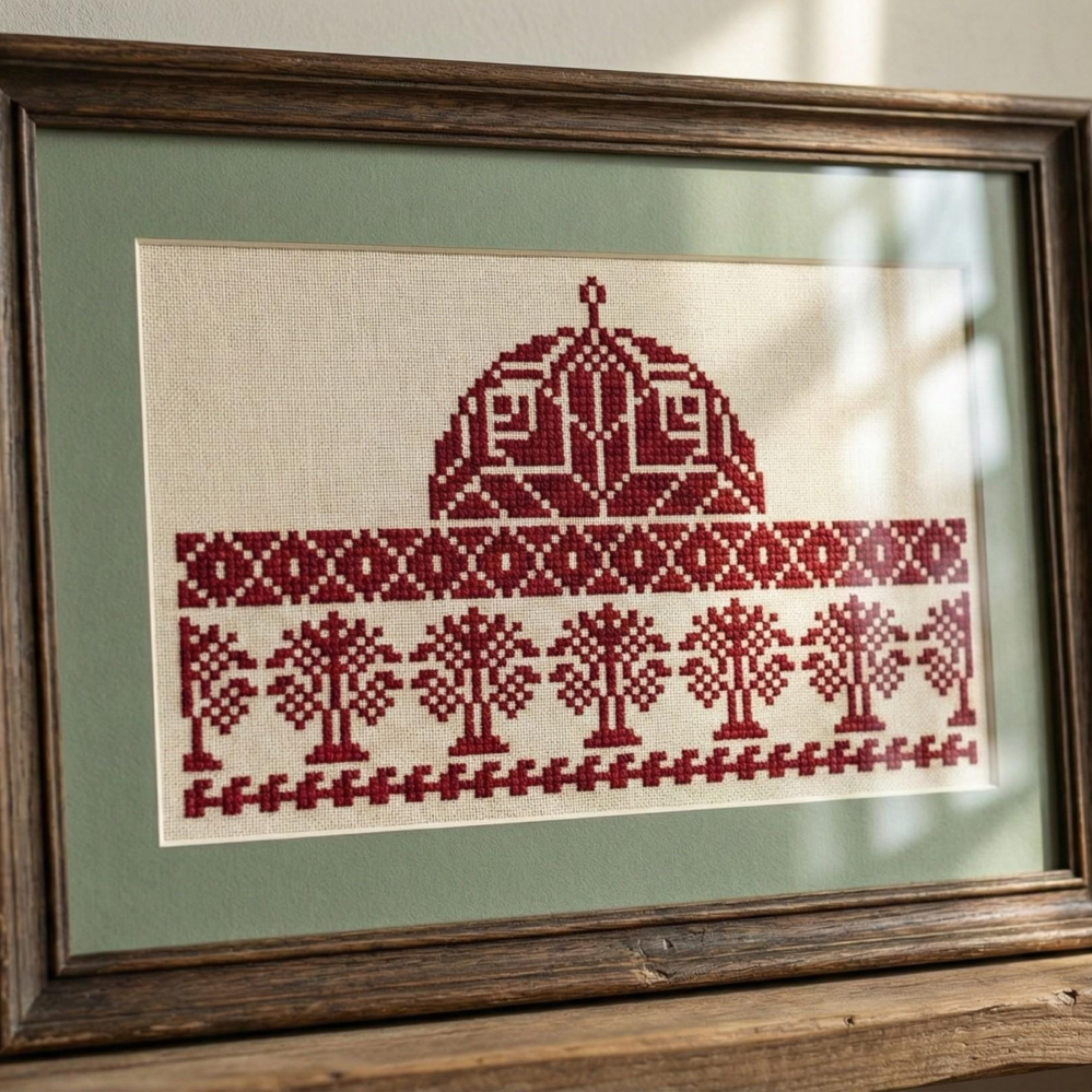 Al Aqsa Motif Palestinians Sampler Tatreez Cross Stitch pattern PDF